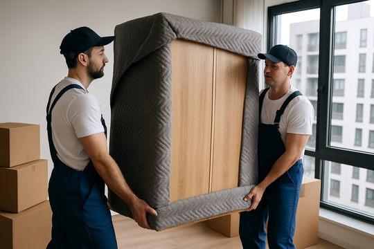 Möbeltransport per Beiladung Bottrop – Sofa wird in den Transporter geladen